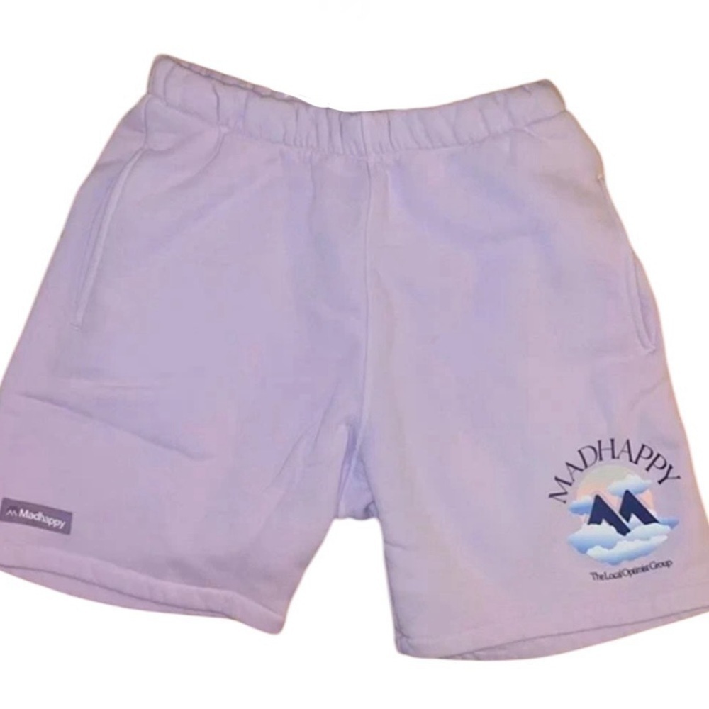 Madhappy classic fleece shorts hard to find lavender local optimist group XS